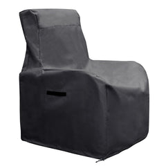 Skypatio front view cover black protecting a patio chair, keeps furniture dry