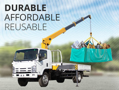 Skywin full bag loaded in pickup truck demonstrating easy transport benefit