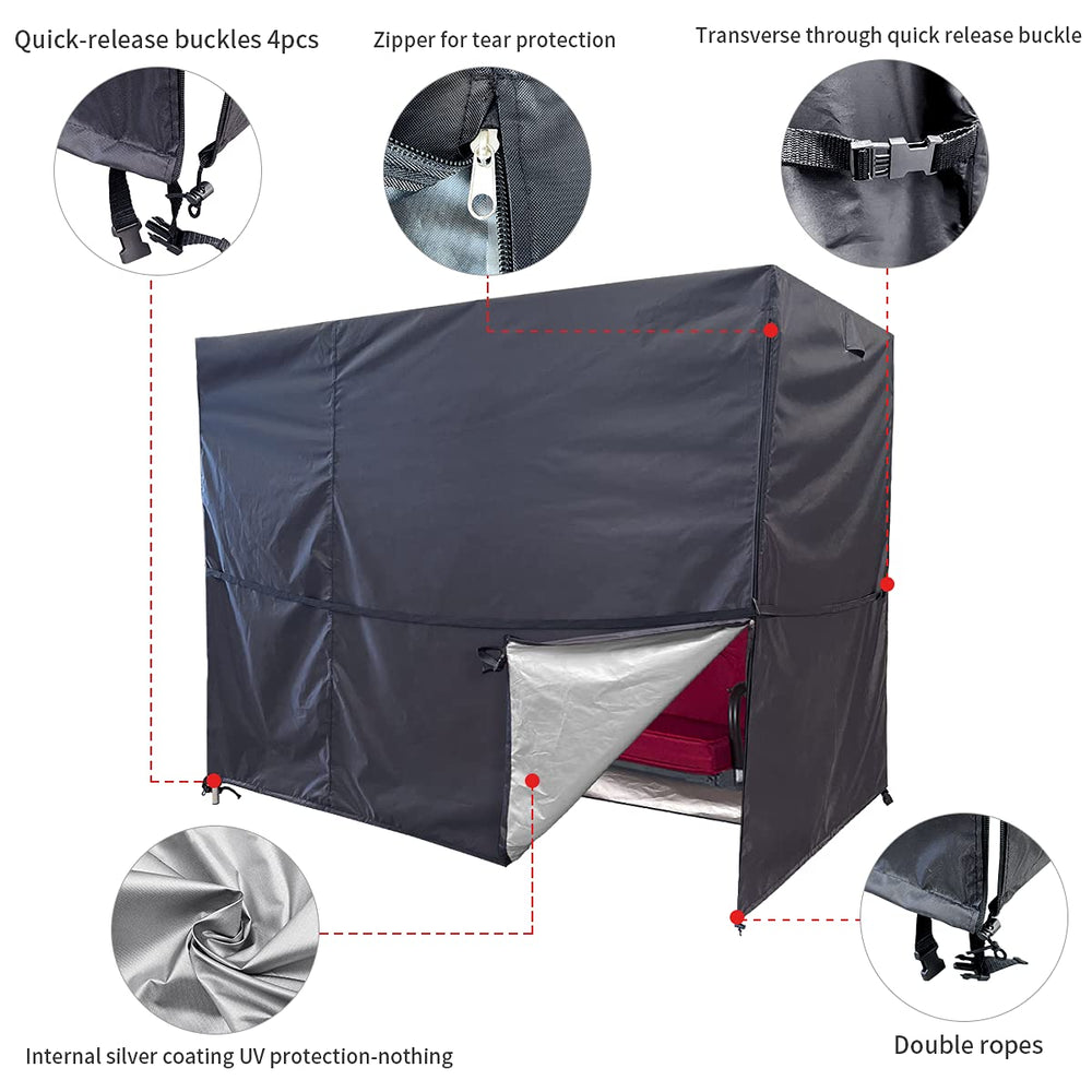 Slan Arrow installed on hammock swing demonstrating all-weather protection