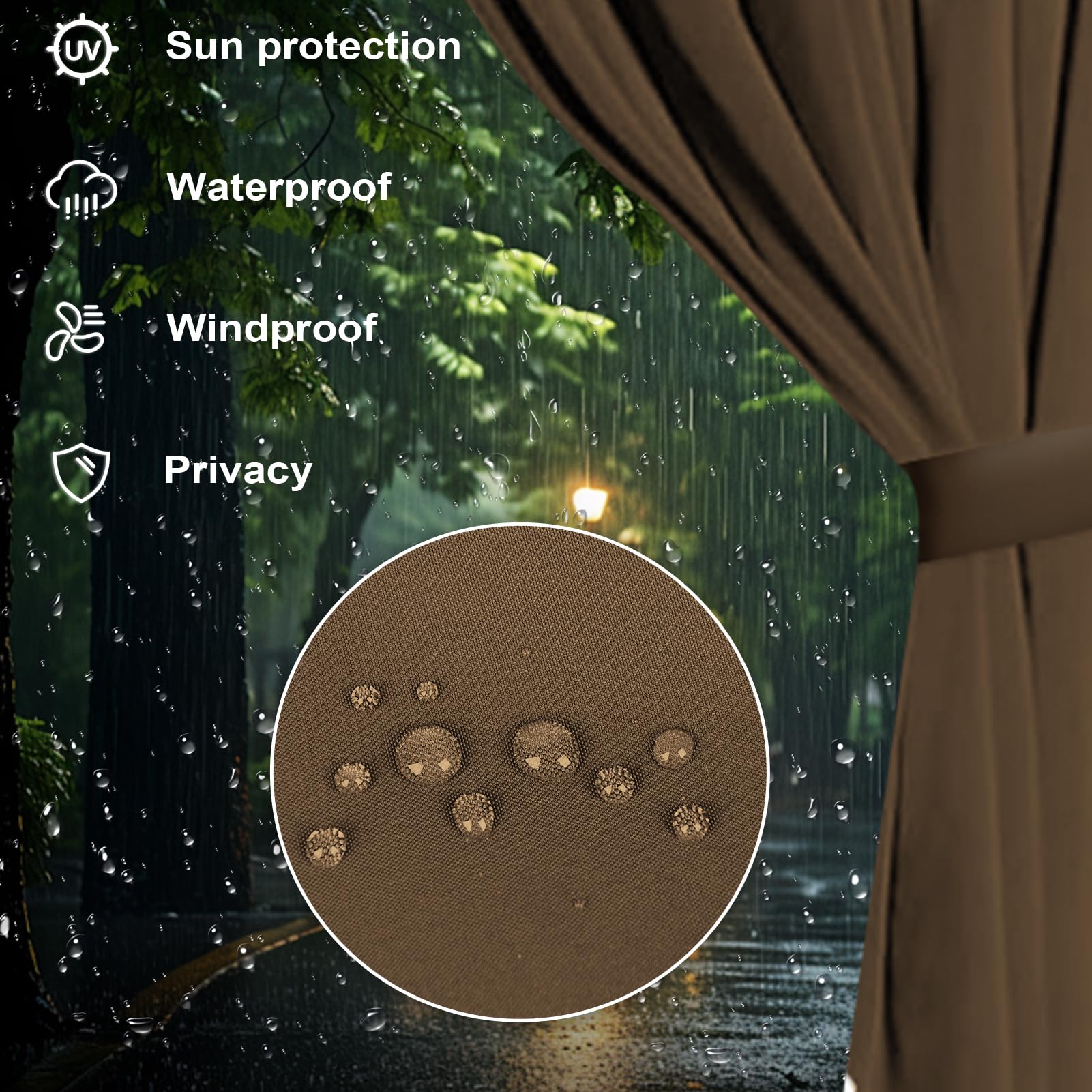 slashome close-up of waterproof polyester texture highlighting weather resistance