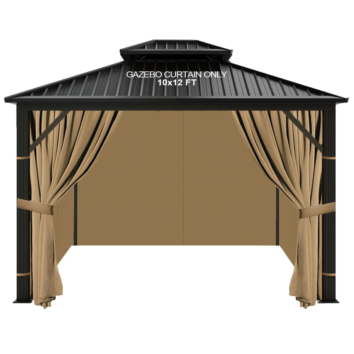 slashome front packaging of gazebo curtains shows product and benefits