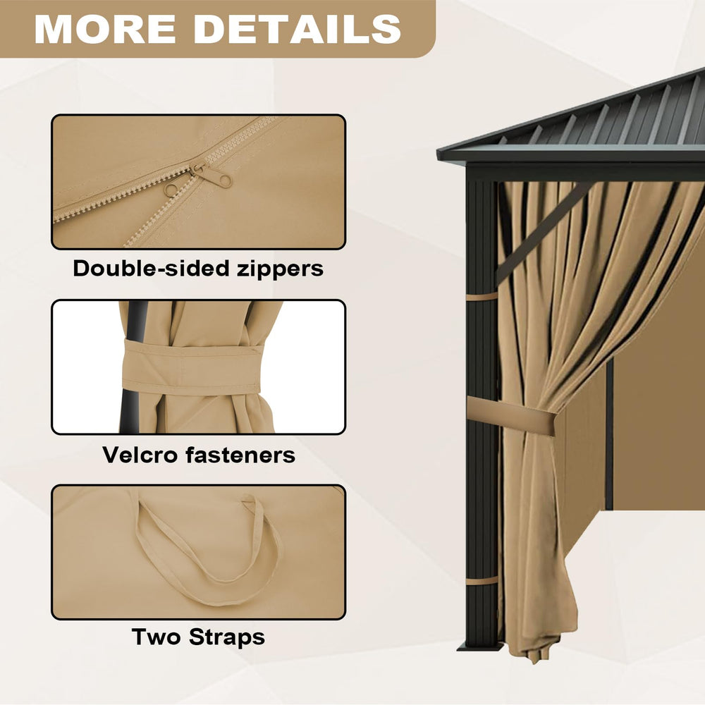 slashome installed on gazebo frame front view demonstrates weather protection