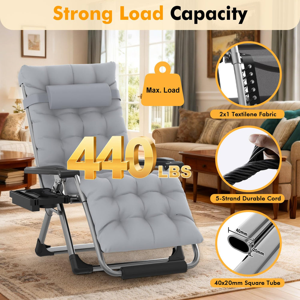 Slendor cup holder and clip detail showing secure beverage placement while relaxing