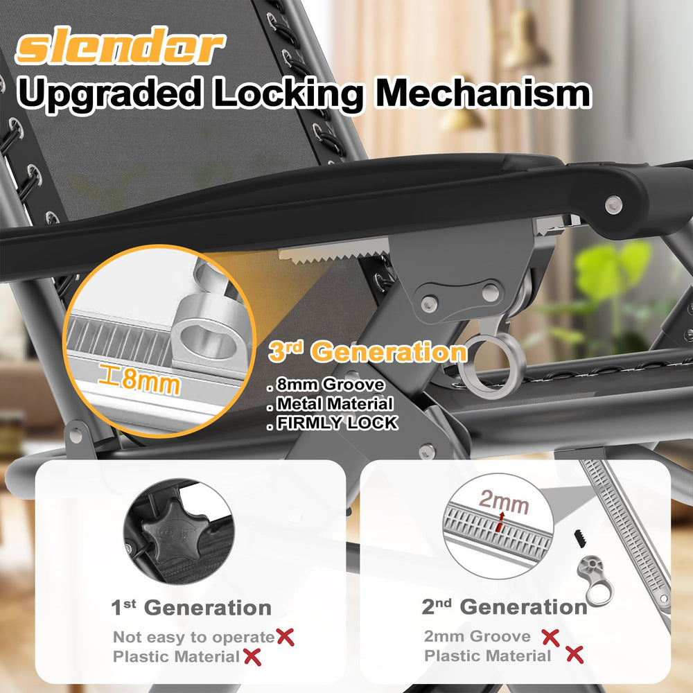 Slendor frame and double bungee suspension highlighting durable support