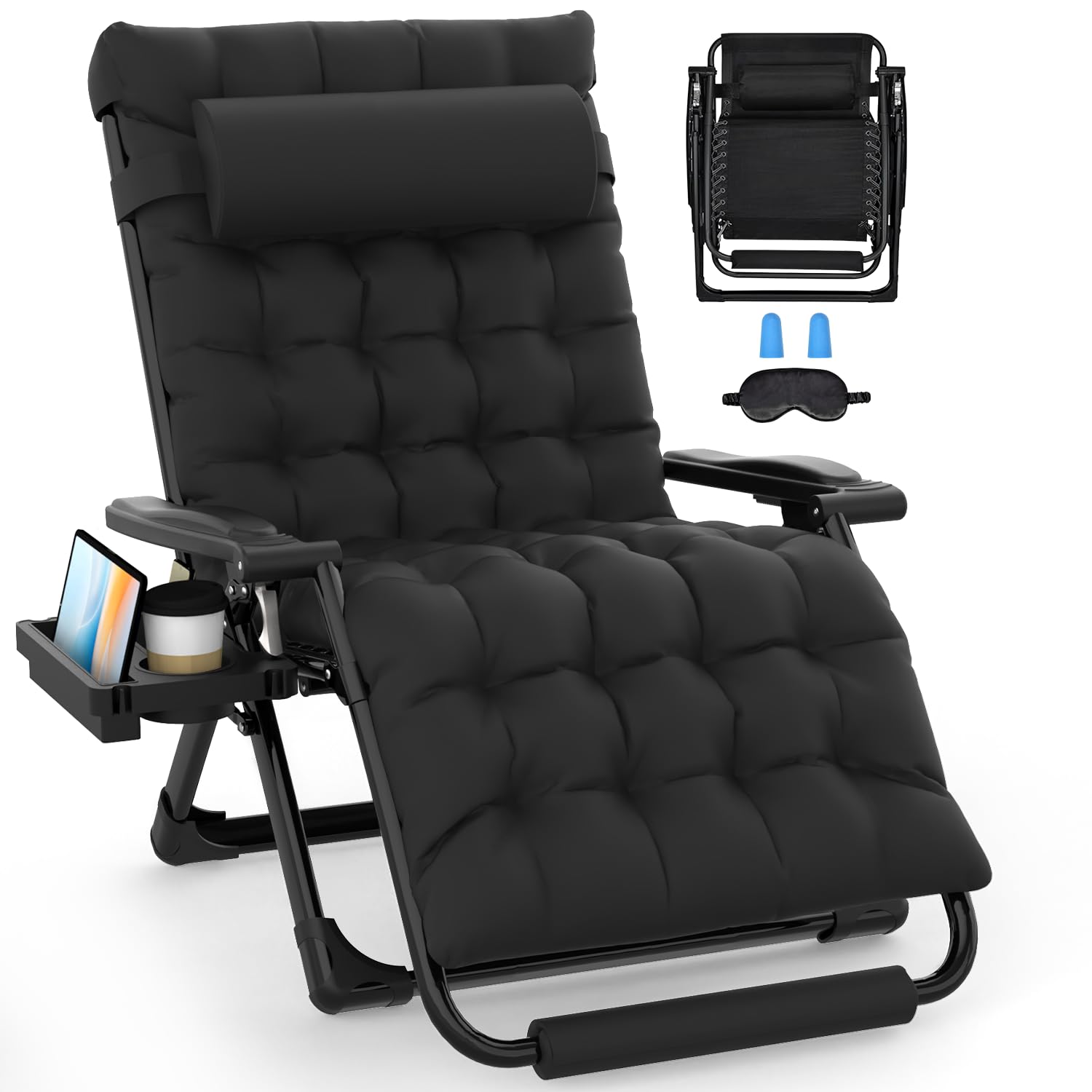 Slendor front view showing roomy seat and padded cushion for comfortable lounging