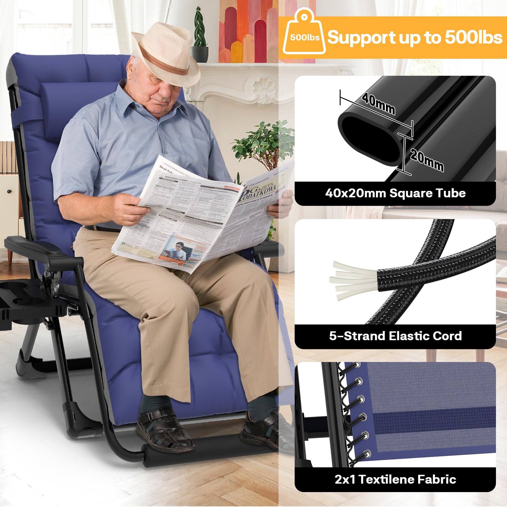 Slendor chair in use on patio showing relaxed outdoor lounging benefit