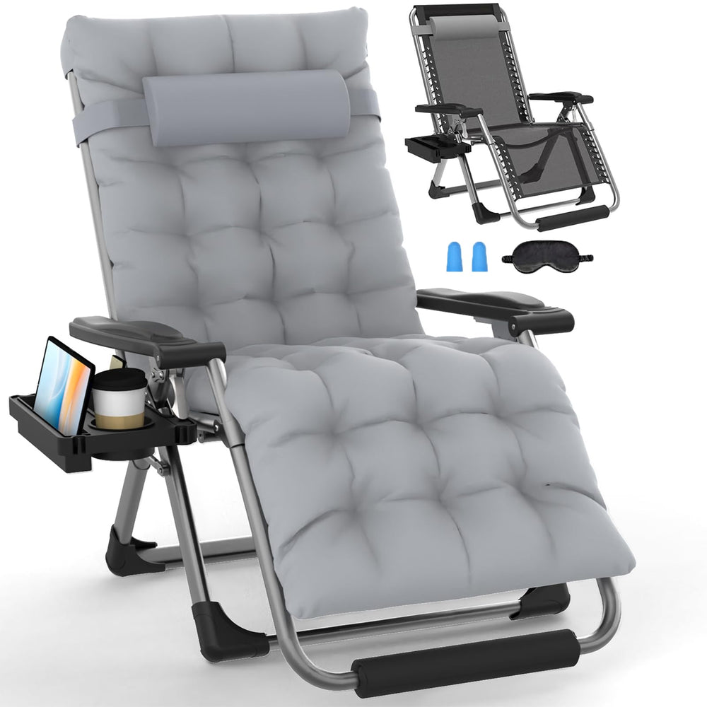 Slendor oversized chair front view showing roomy recliner and padded seat for comfort