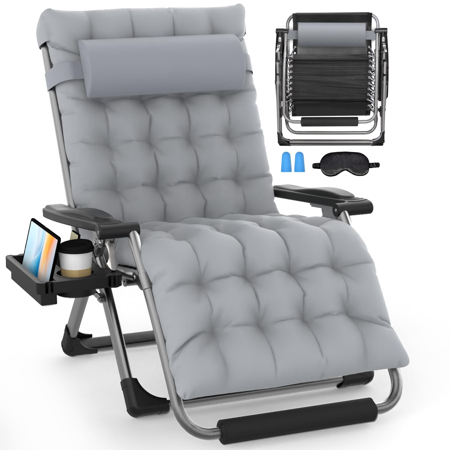 Slendor front view of oversized chair showing roomy 33-inch seat and padding