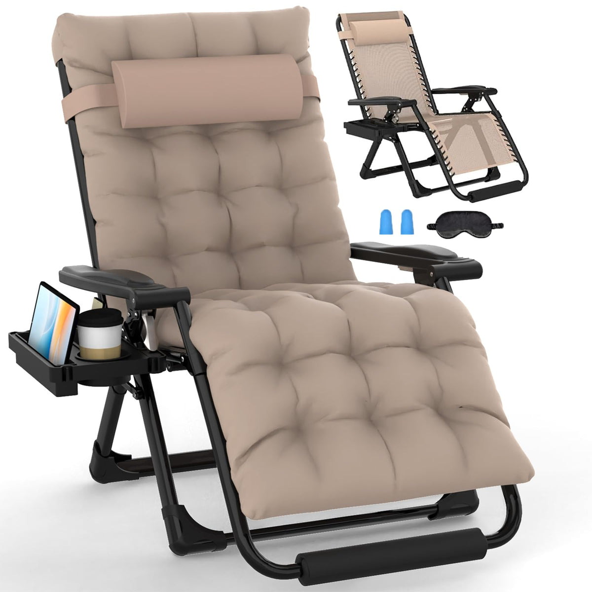 Slendor front view of oversized recliner showing full padded seat comfort