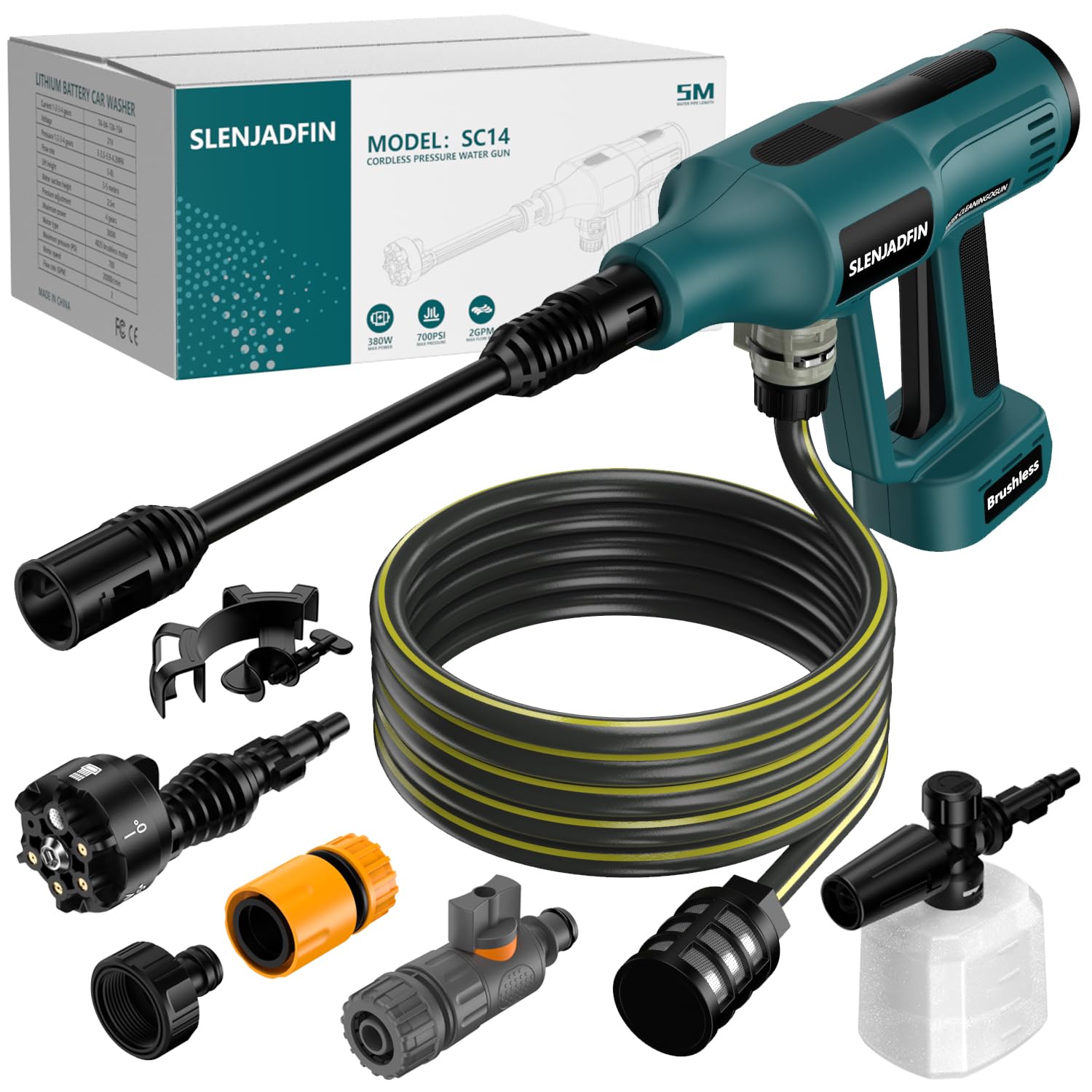SLENJADFIN front view showing compact cordless body and ergonomic grip for easy handling