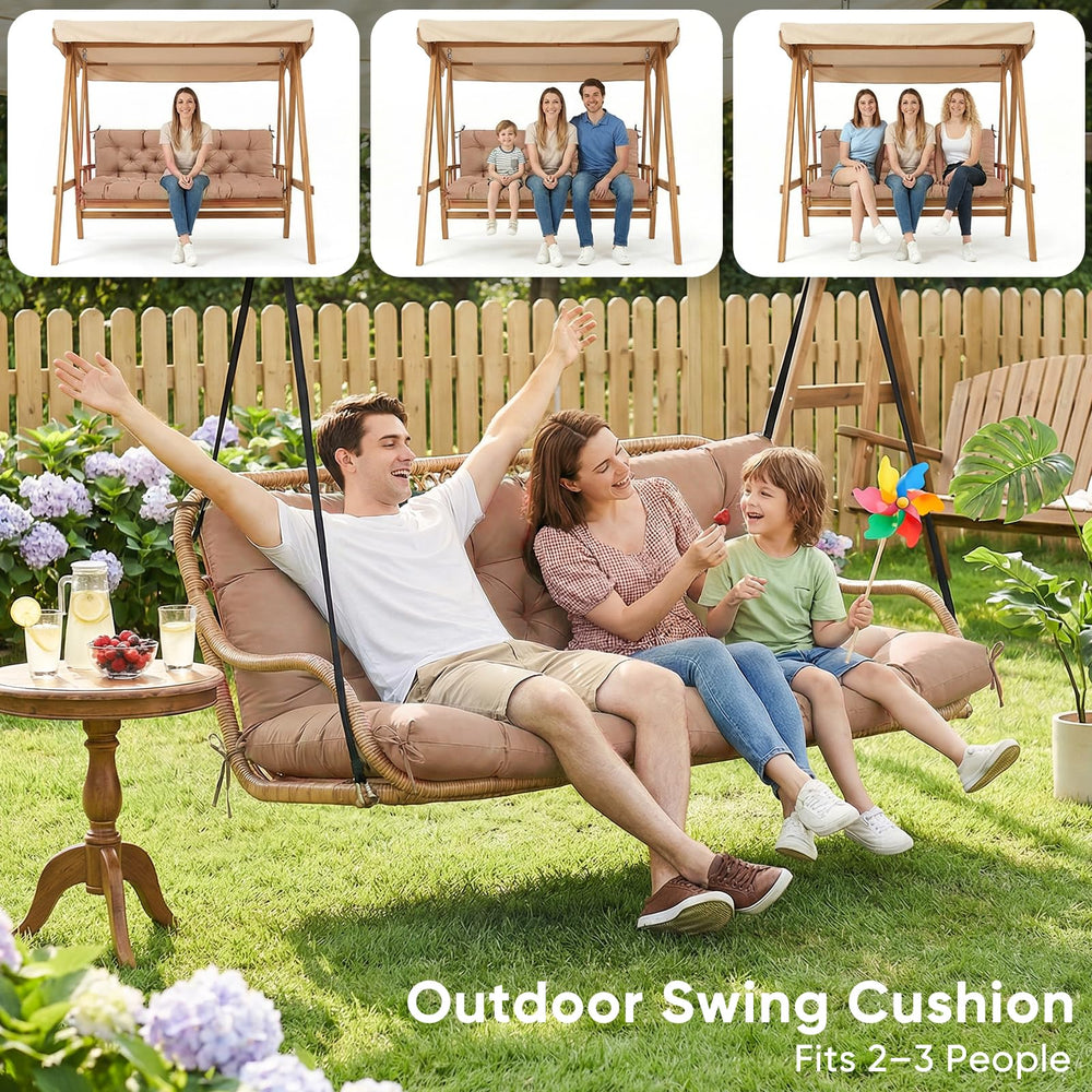 SLIMSTY cushion on a porch swing demonstrating comfortable outdoor use
