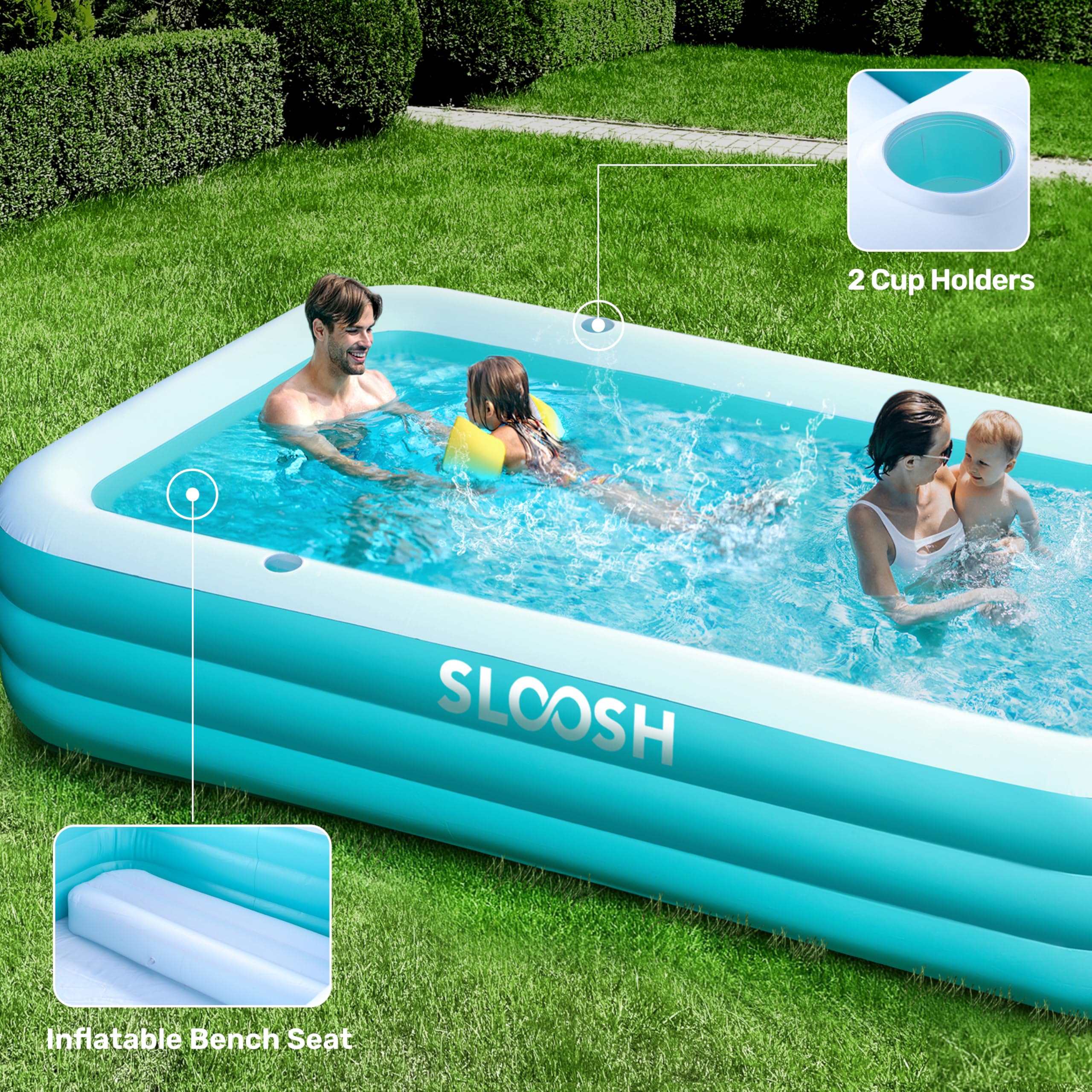 Sloosh pool with people for size scale and capacity clarity