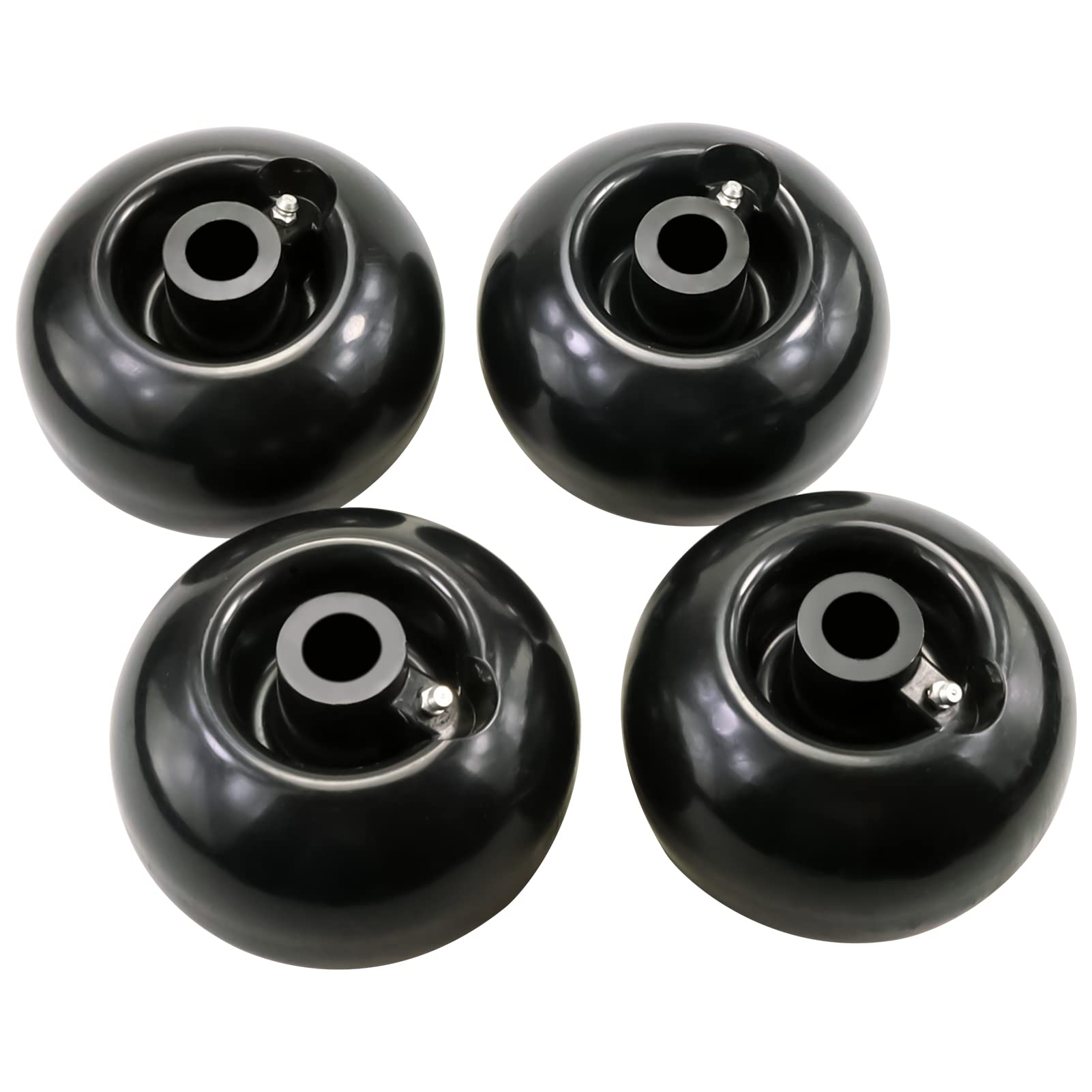Slother front view of assembled wheels showing OEM fit for Kubota decks and easy replacement