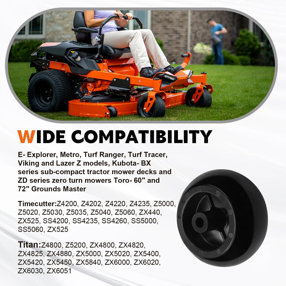 Slother wheels installed on Toro deck restoring consistent cutting height