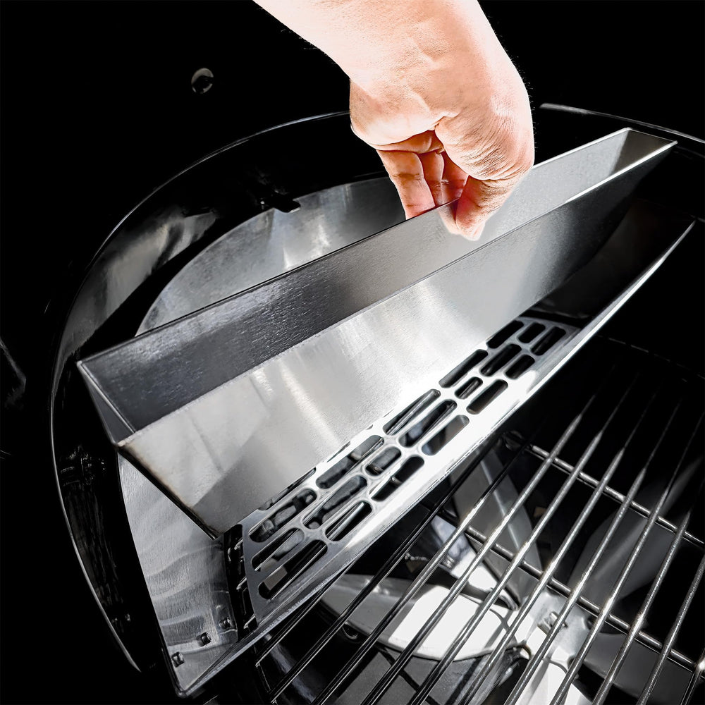 Slow 'N Sear charcoal basket filled demonstrating long 8+ hour burn benefit