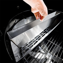 Slow 'N Sear charcoal basket filled demonstrating long 8+ hour burn benefit