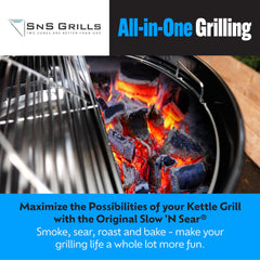 Slow 'N Sear charcoal ramp detail directing heat for consistent zones benefit