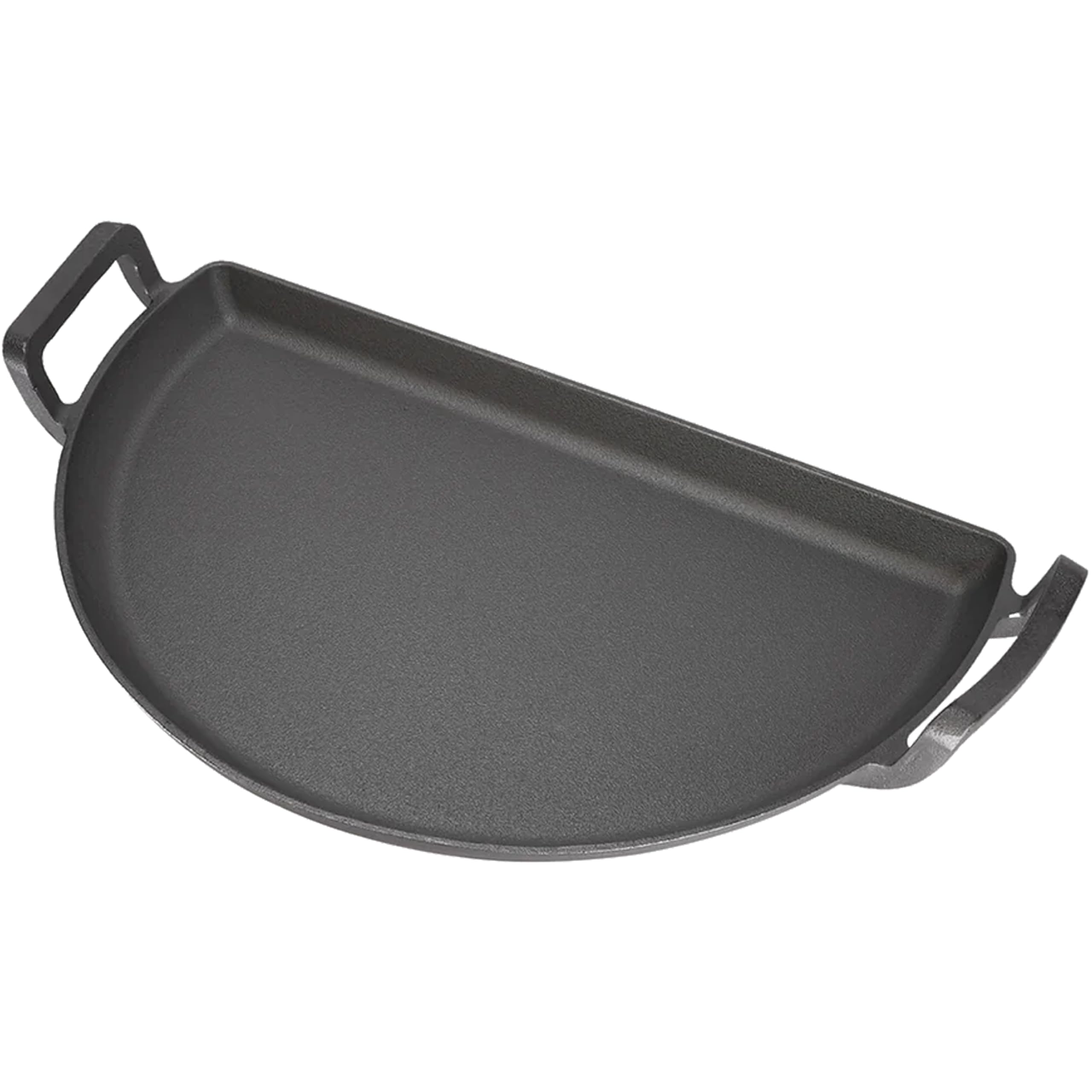 Slow 'N Sear front view of 22 inch pan showing full cooking surface and benefit of versatility