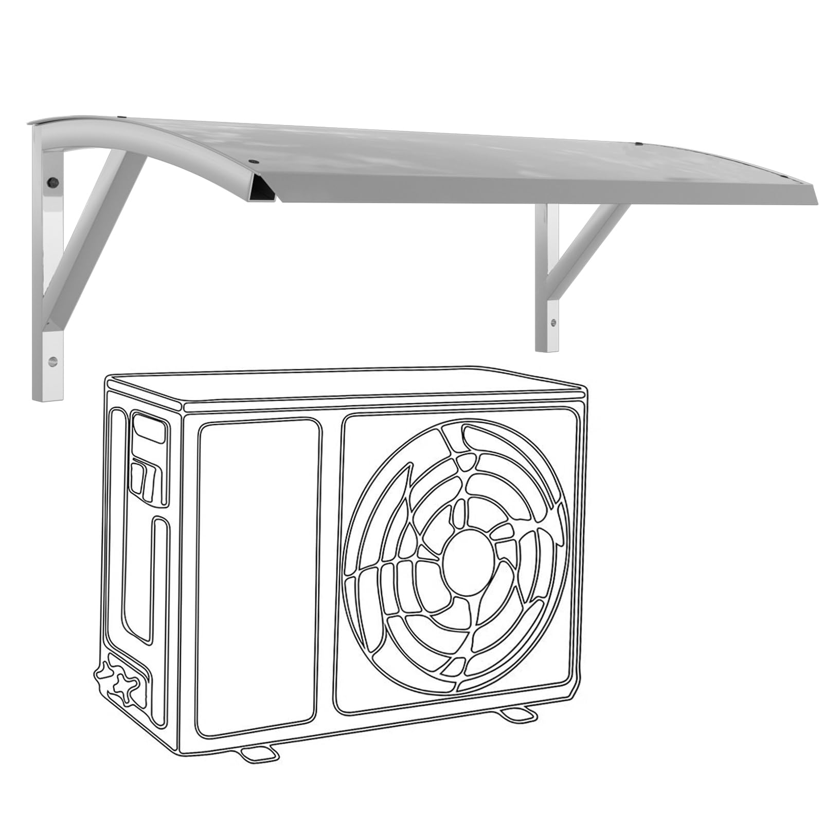 SLVUAFRN front view of cover protecting outdoor condenser, showing durable protection
