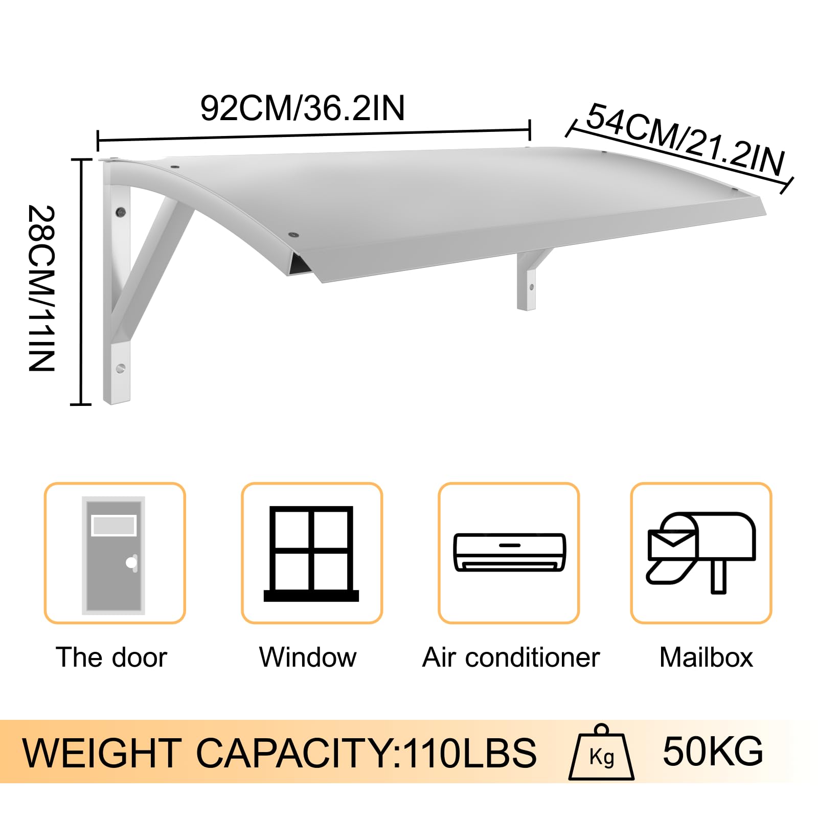 SLVUAFRN included hardware and brackets laid out, making installation straightforward