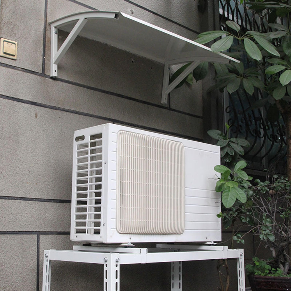 SLVUAFRN installed on porch beside landscaping, offering discreet outdoor equipment protection