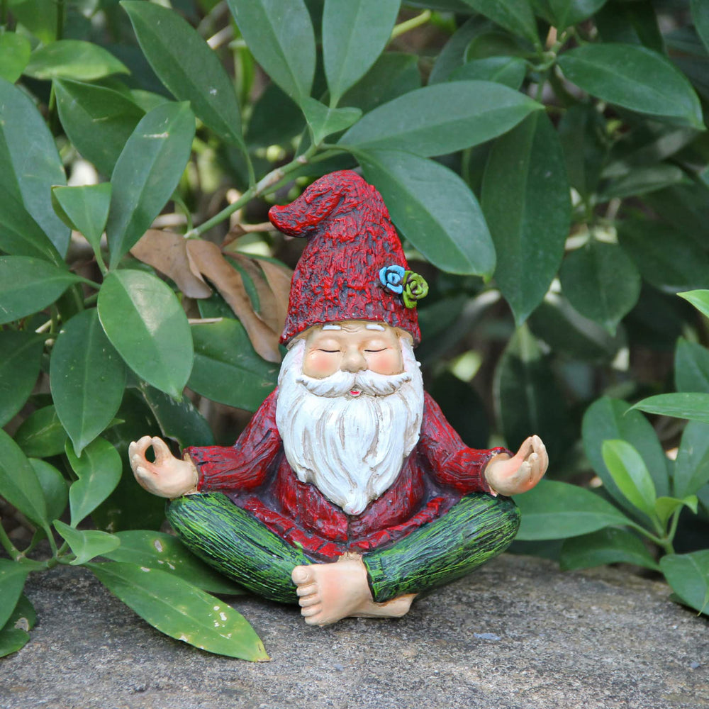 Smadeer gnome beside a planter showing size and scale for placement planning