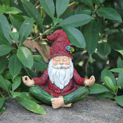 Smadeer gnome beside a planter showing size and scale for placement planning