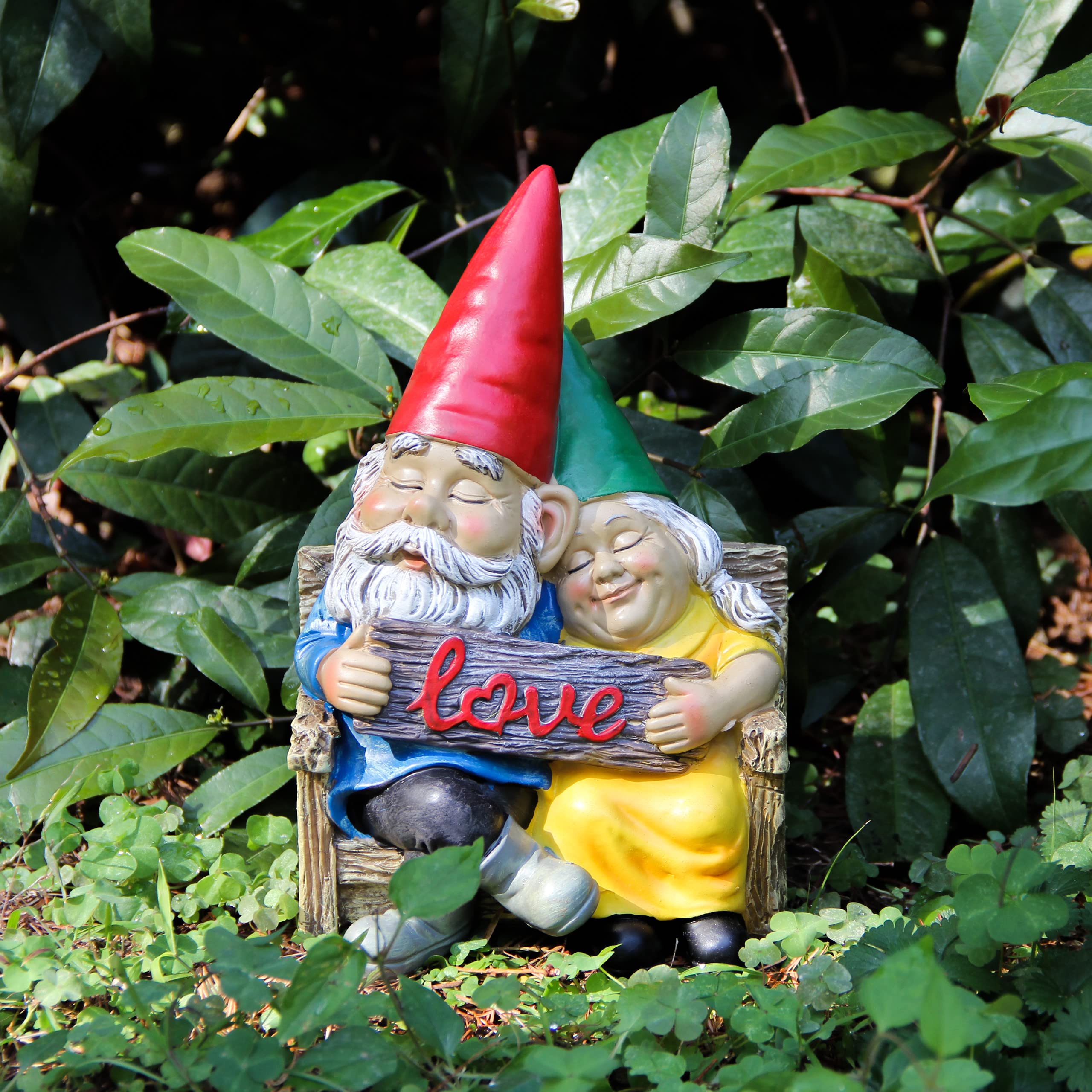 Smadeer gnomes displayed in garden adding romantic focal point and curb appeal