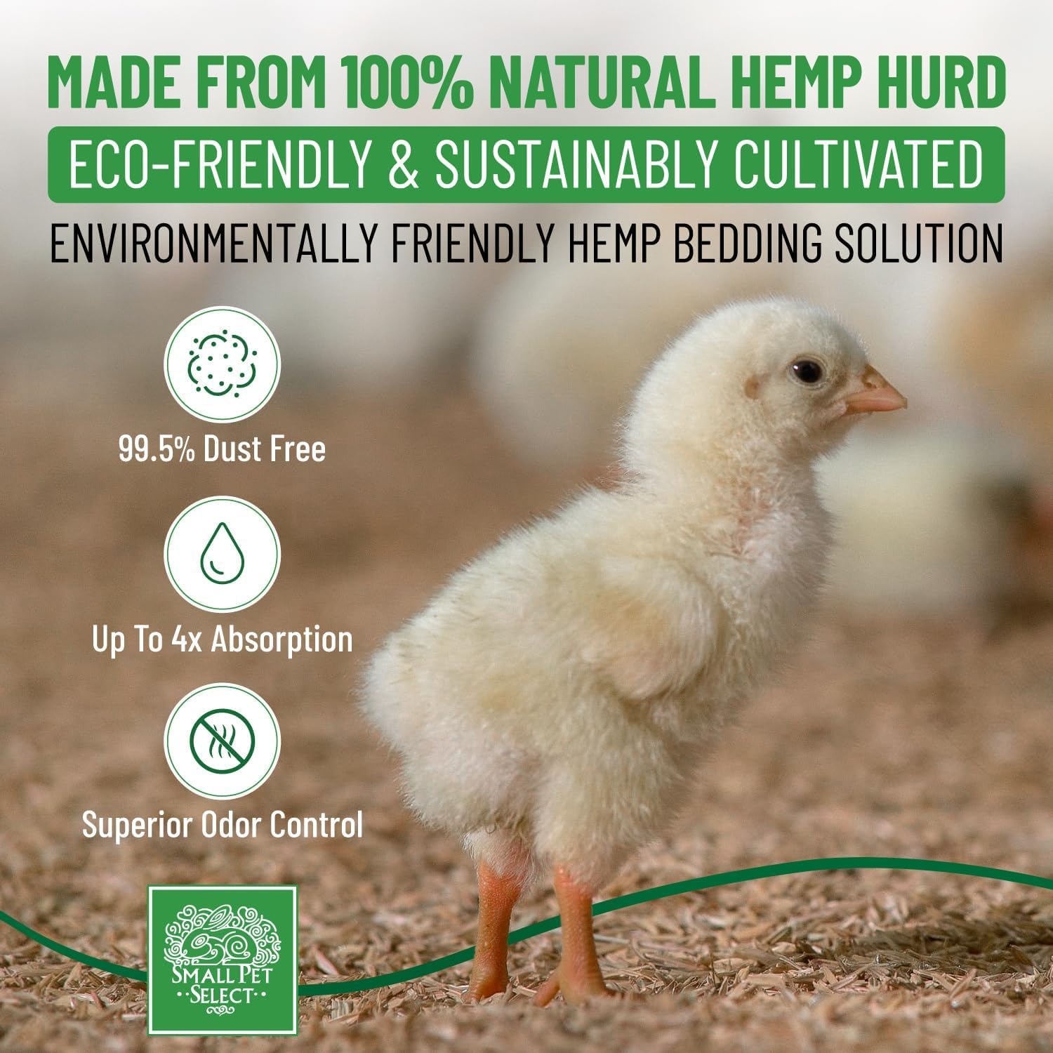 Small Pet Select hemp hurd close-up texture highlighting low-dust softness
