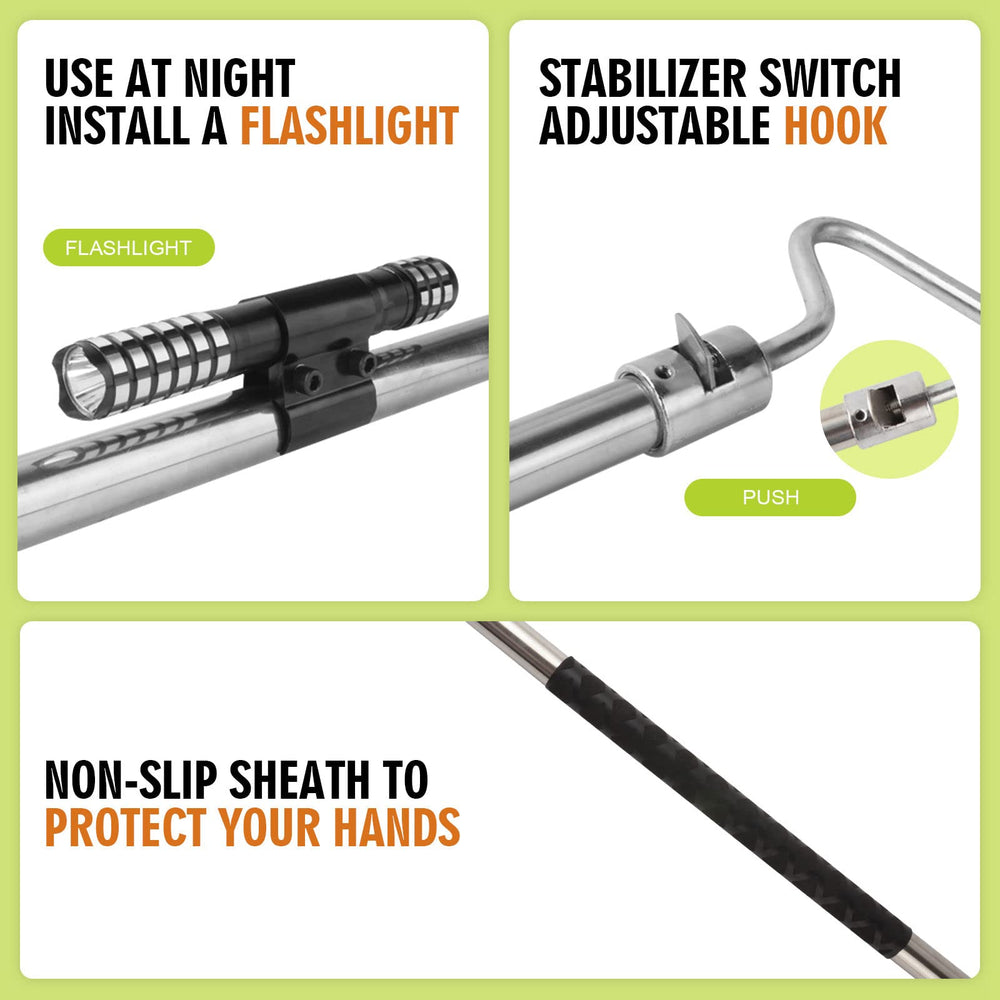 Smarkey mounted flashlight detail for night visibility and safe capture benefit