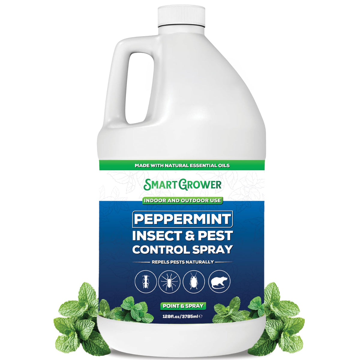 Smart Grower front label view showing 128oz bottle and product benefit