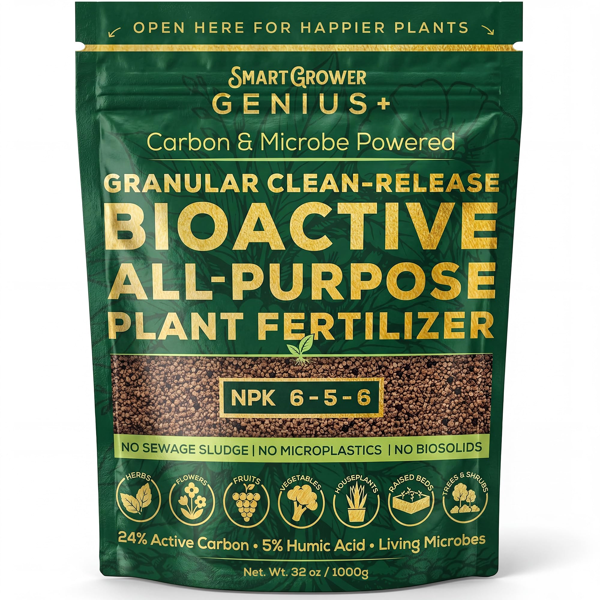 Smart Grower front packaging showing 1kg bag and product benefits