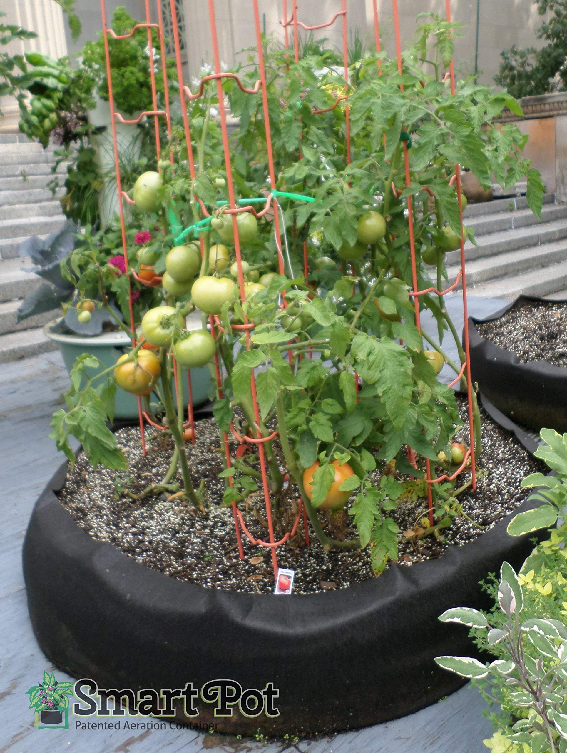 SMART POT bag filled with soil demonstrating how fast it becomes a ready-to-plant raised bed