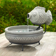 Smart Solar Marin fish detail close-up highlighting sculpted spout, improves visual focal point