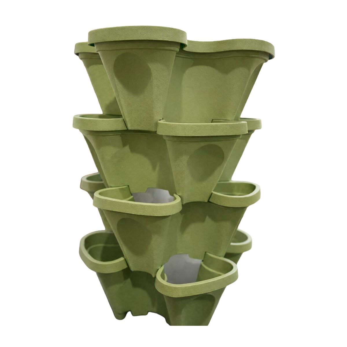 smart spring tower on balcony with mixed herbs, shows urban gardening and aesthetic appeal