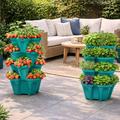 smart spring detail of staggered planting openings showing room for 16 plants