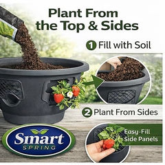 smart spring side planting ports detail showing six pockets for more plants and airflow benefit