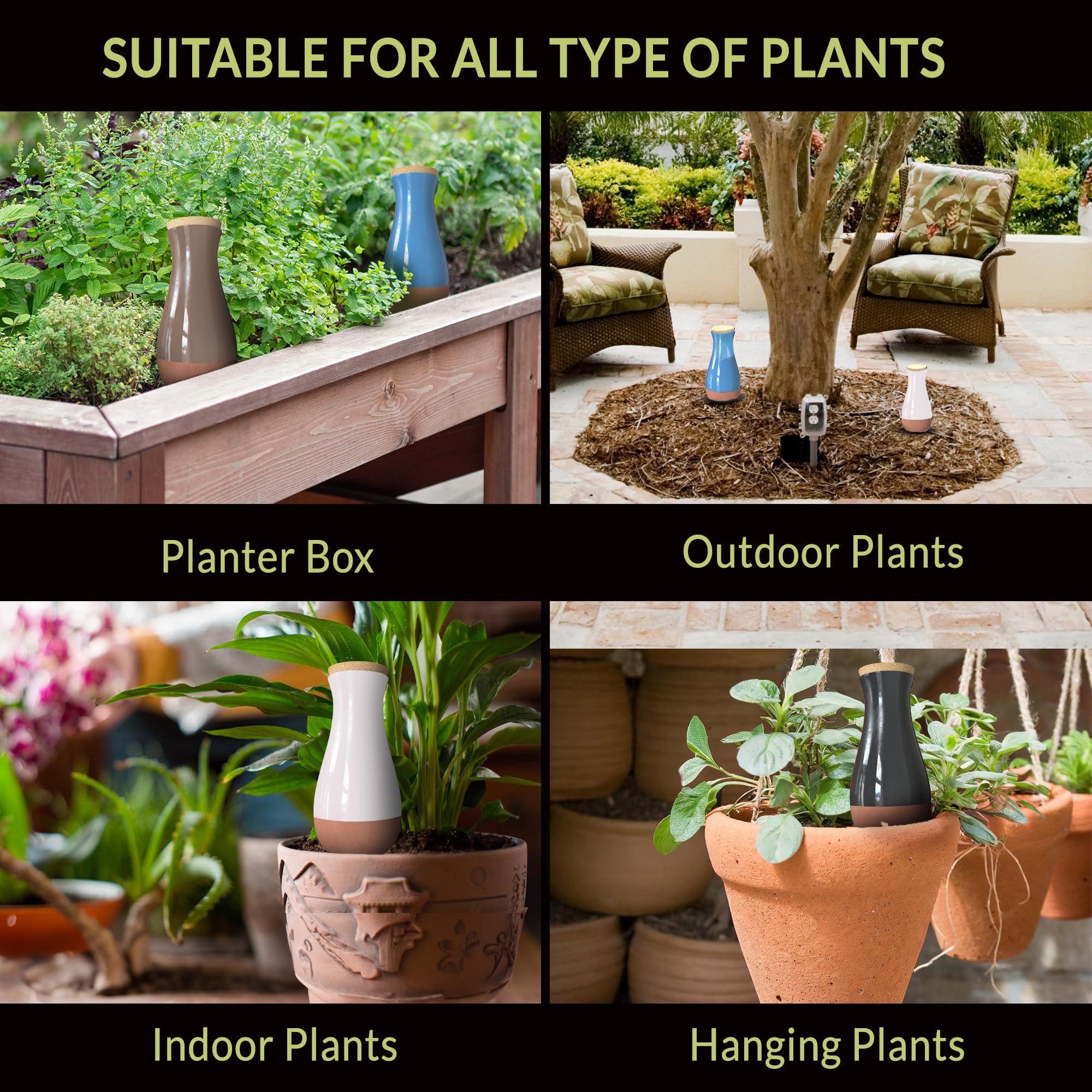 SMARTILIVING set of four ollas grouped to show multiple-plant coverage