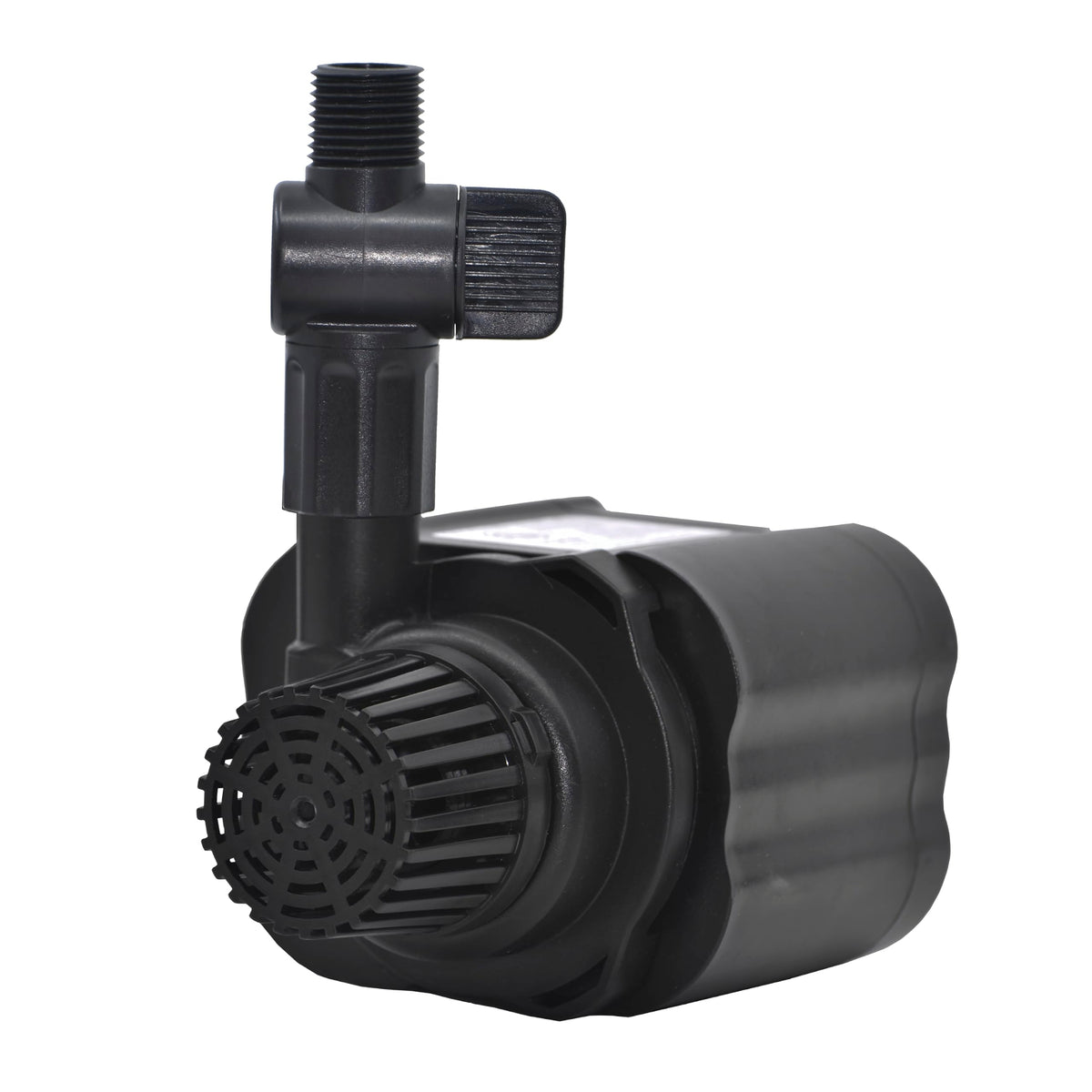 Smartpond pump front view showing compact durable housing and quiet operation benefit