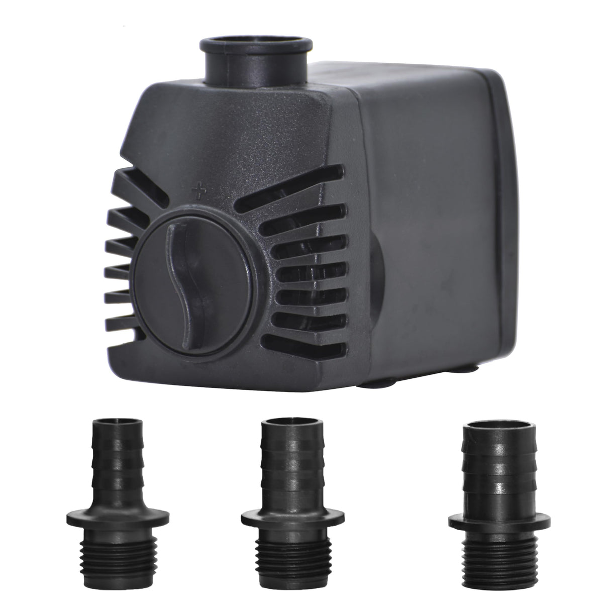Smartpond pump front view showing compact design and durable housing benefit
