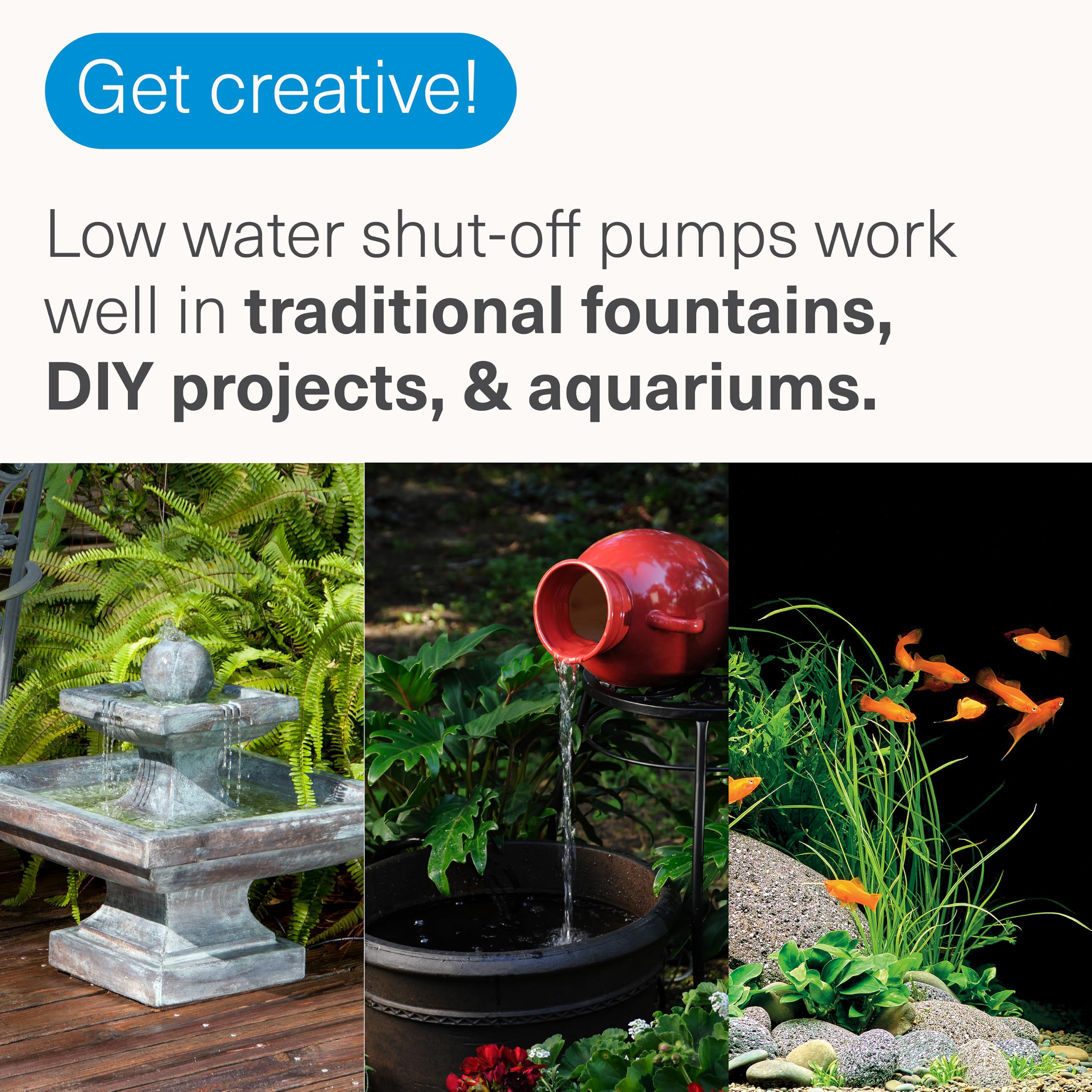 Smartpond pump installed in outdoor fountain delivering steady water movement benefit