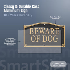 SmartSign close-up of aluminum texture and coating benefit: durable weather-resistant surface
