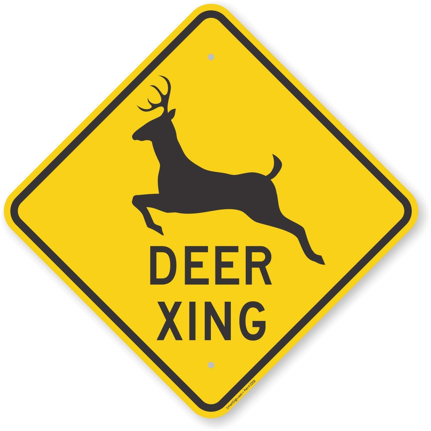 SmartSign front view showing deer crossing design and yellow visibility
