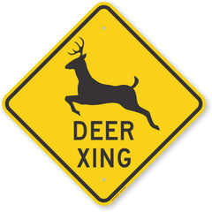 SmartSign front view showing deer crossing design and yellow visibility