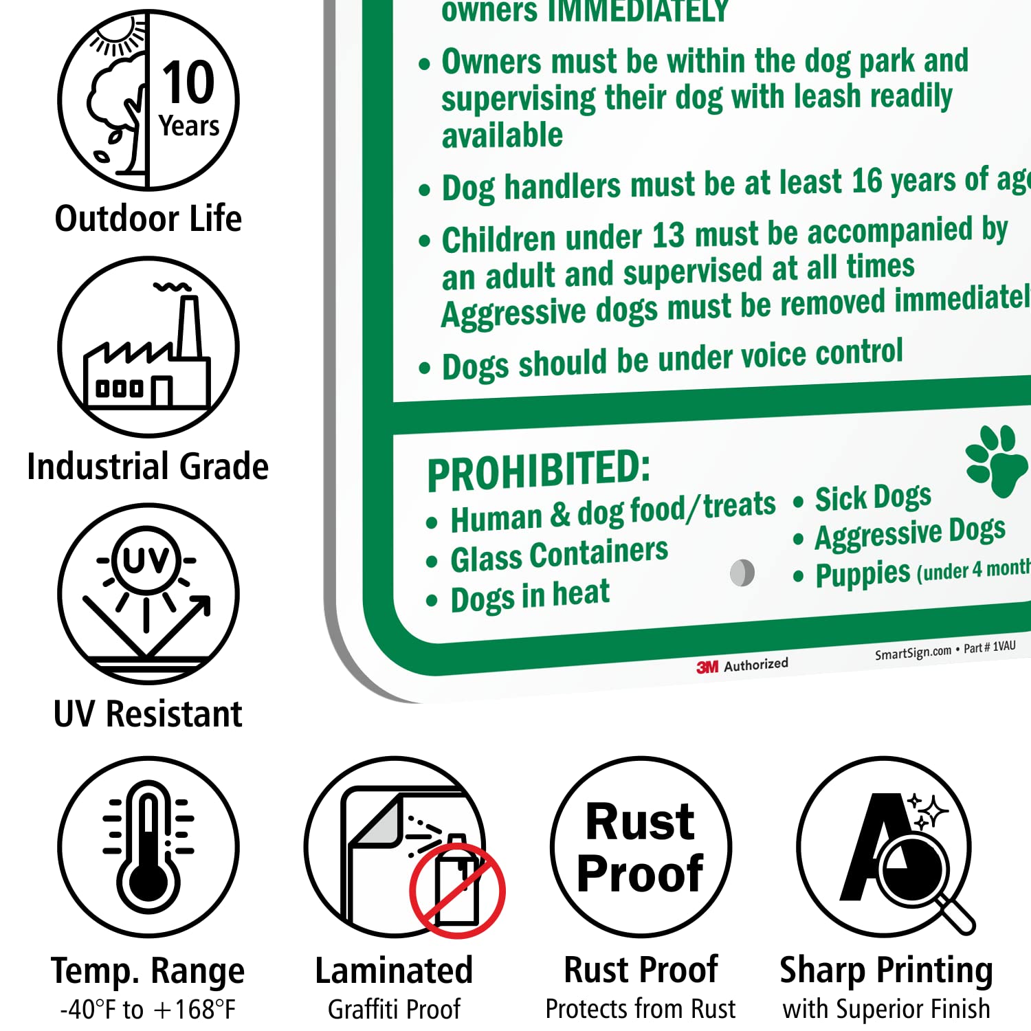 SmartSign held in hand for scale, compact 18x12 inch size eases placement