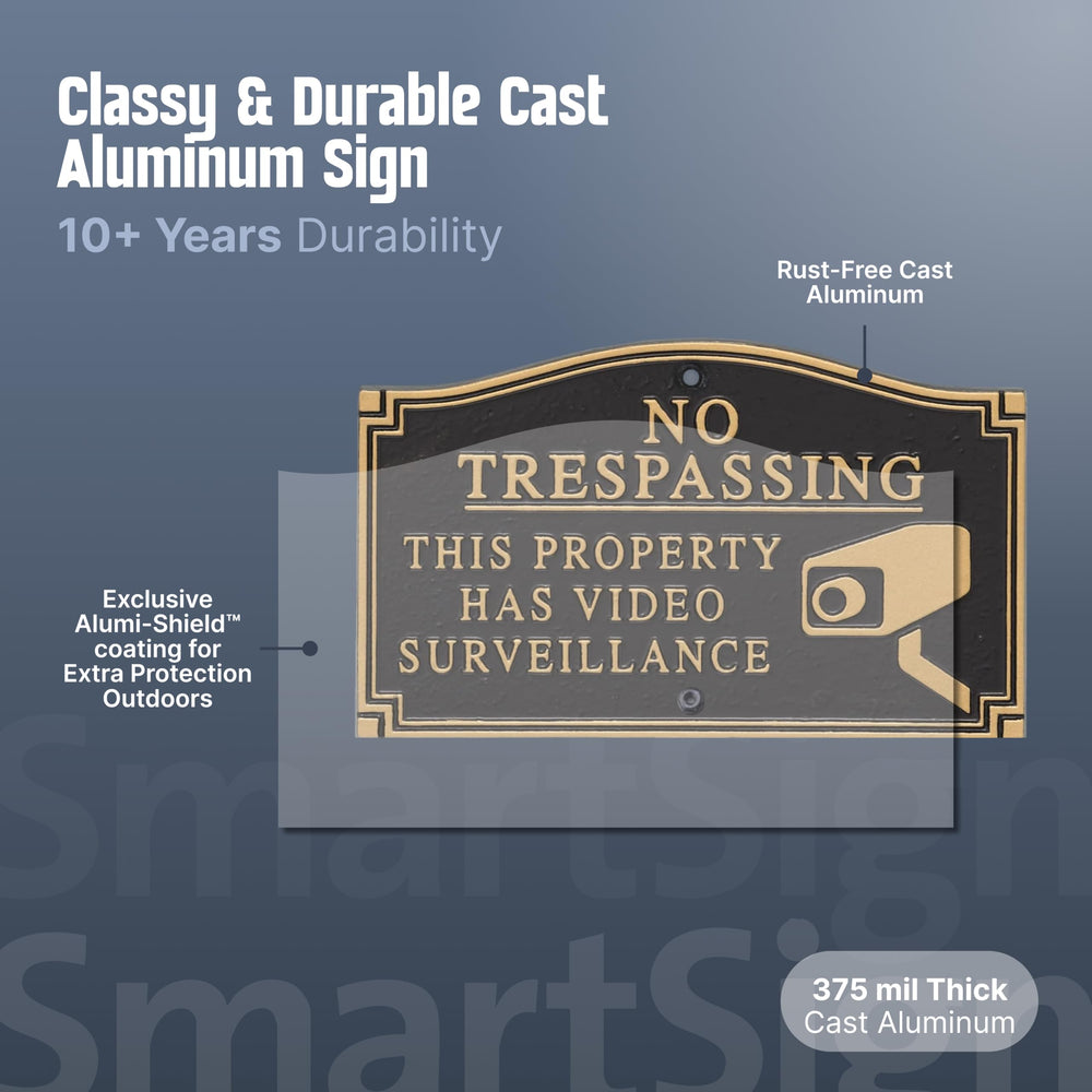 SmartSign edge close-up displaying thick .375 inch aluminum for durable long-term protection
