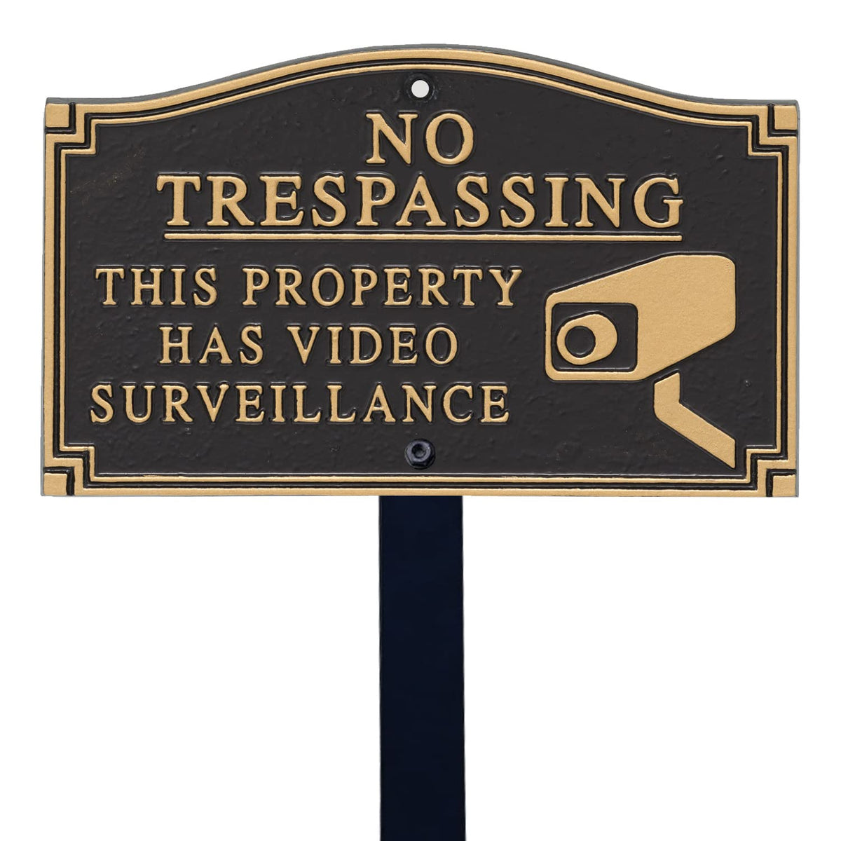 SmartSign front plaque view showing clear video surveillance message and quick deterrent benefit