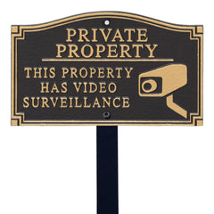 SmartSign front view of plaque showing clear surveillance message benefit