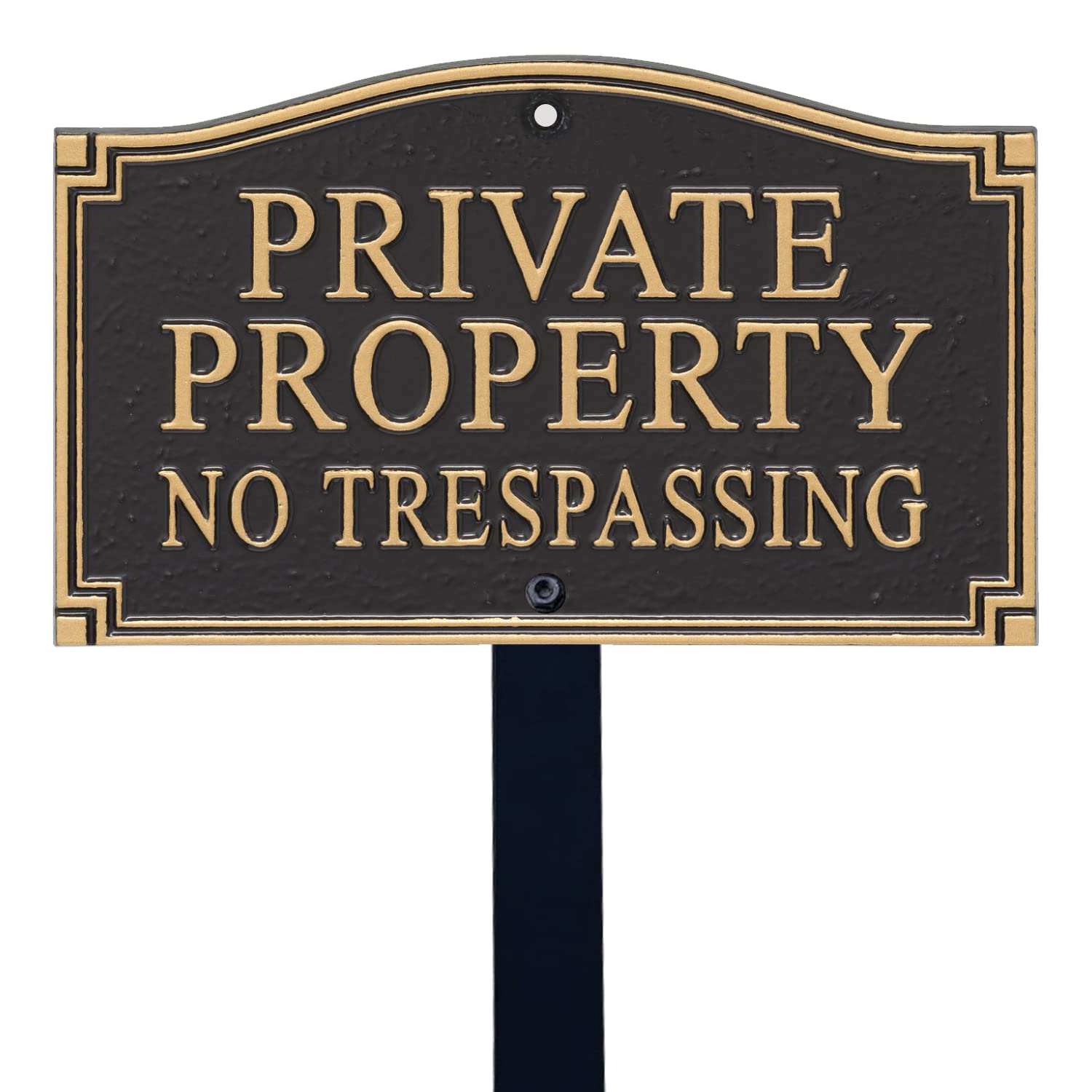 SmartSign front view of plaque showing bold Private Property lettering for clear deterrence