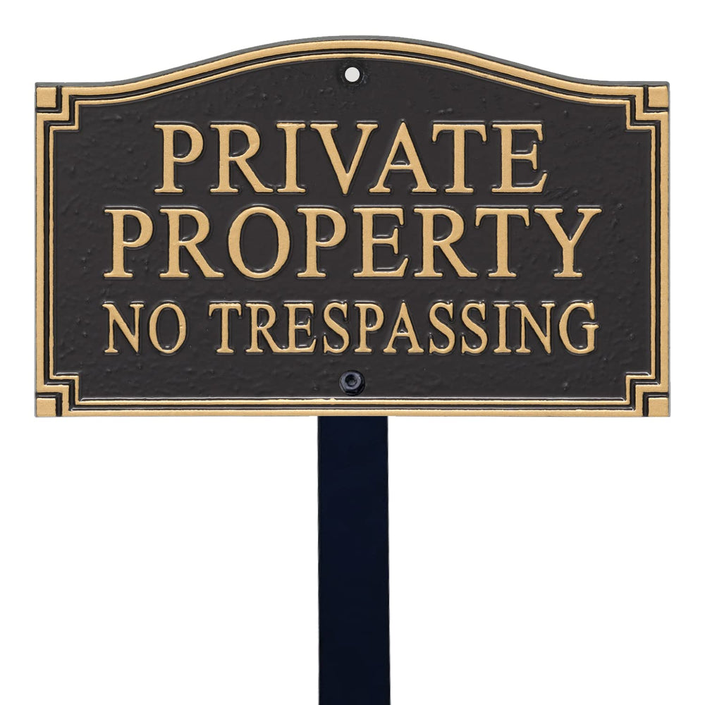 SmartSign front view of plaque showing bold Private Property lettering for clear deterrence